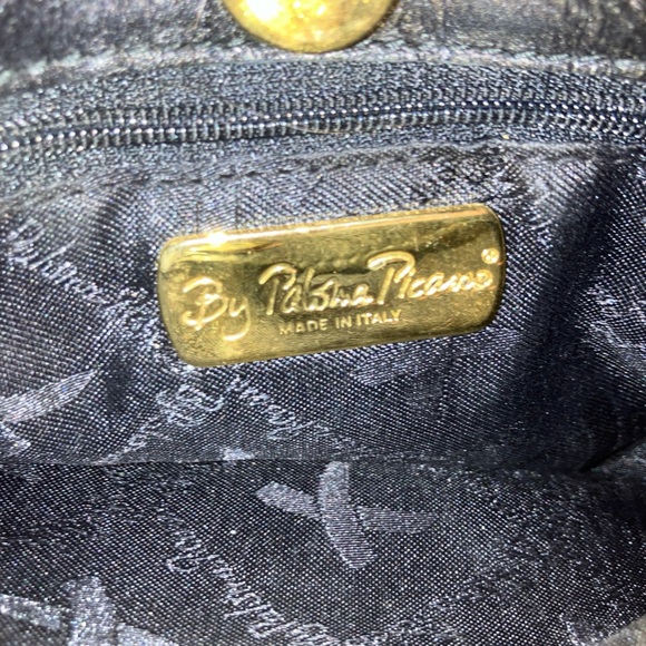 Paloma Picasso Vintage Black Leather Crossbody Shoulder Bag Purse Made in Italy - Picture 5 of 11